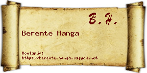 Berente Hanga névjegykártya